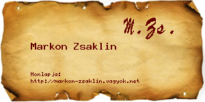 Markon Zsaklin névjegykártya